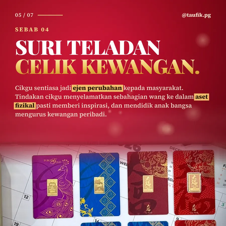 Sebab 4: suri teladan celik kewangan, ejen perubahan kepada masyarakat