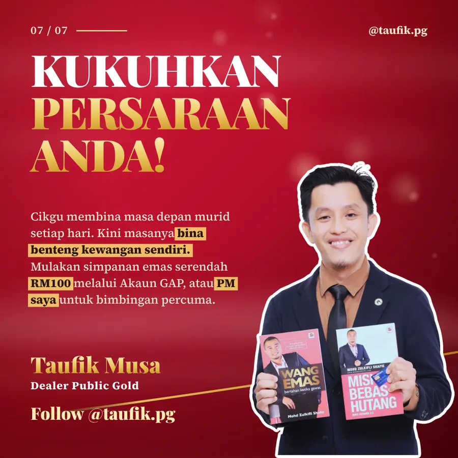 Kukuhkan persaraan anda, mulakan simpanan emas serendah RM100 melalui Akaun GAP